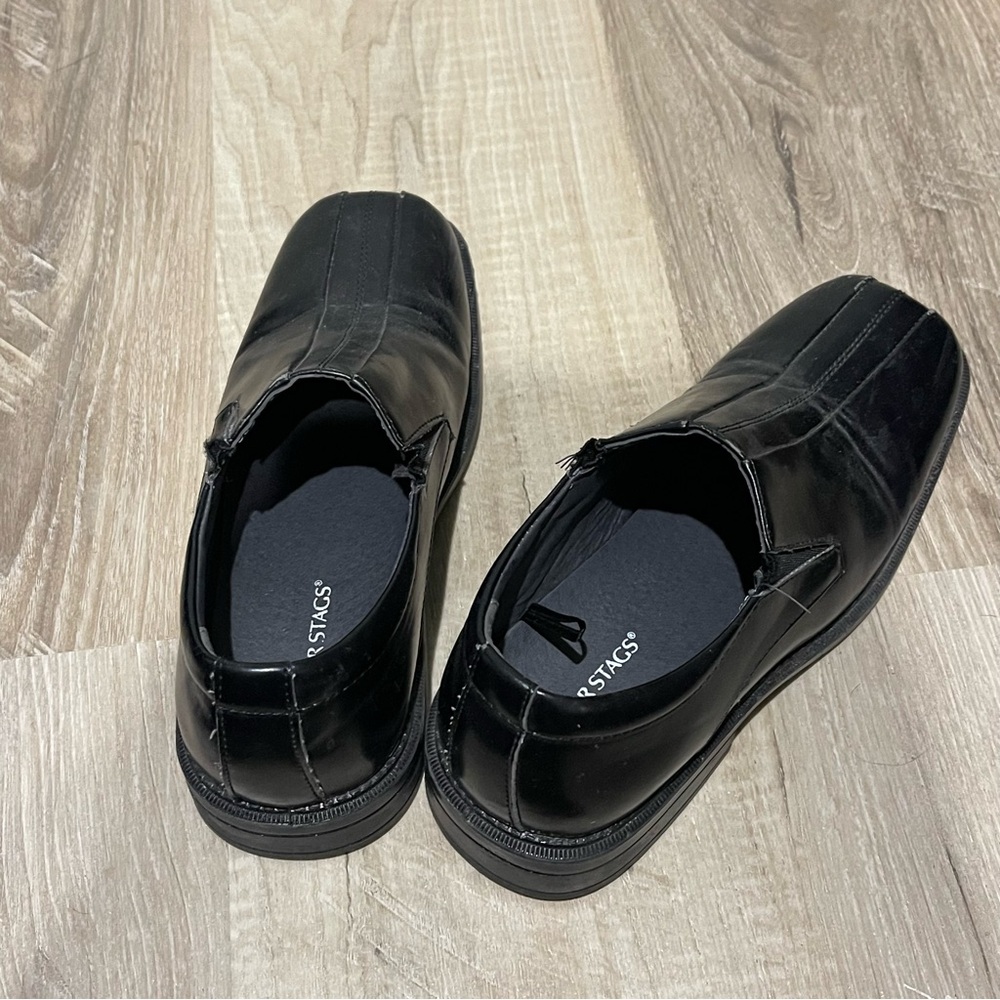 Deer stags black dress church shoes boys size 3.5M - Picture 5 of 7